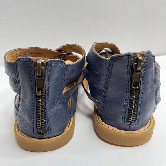 Born women’s Iwa woven Sandals size 8 Blue Leather Gladiator - Picture 7 of 11